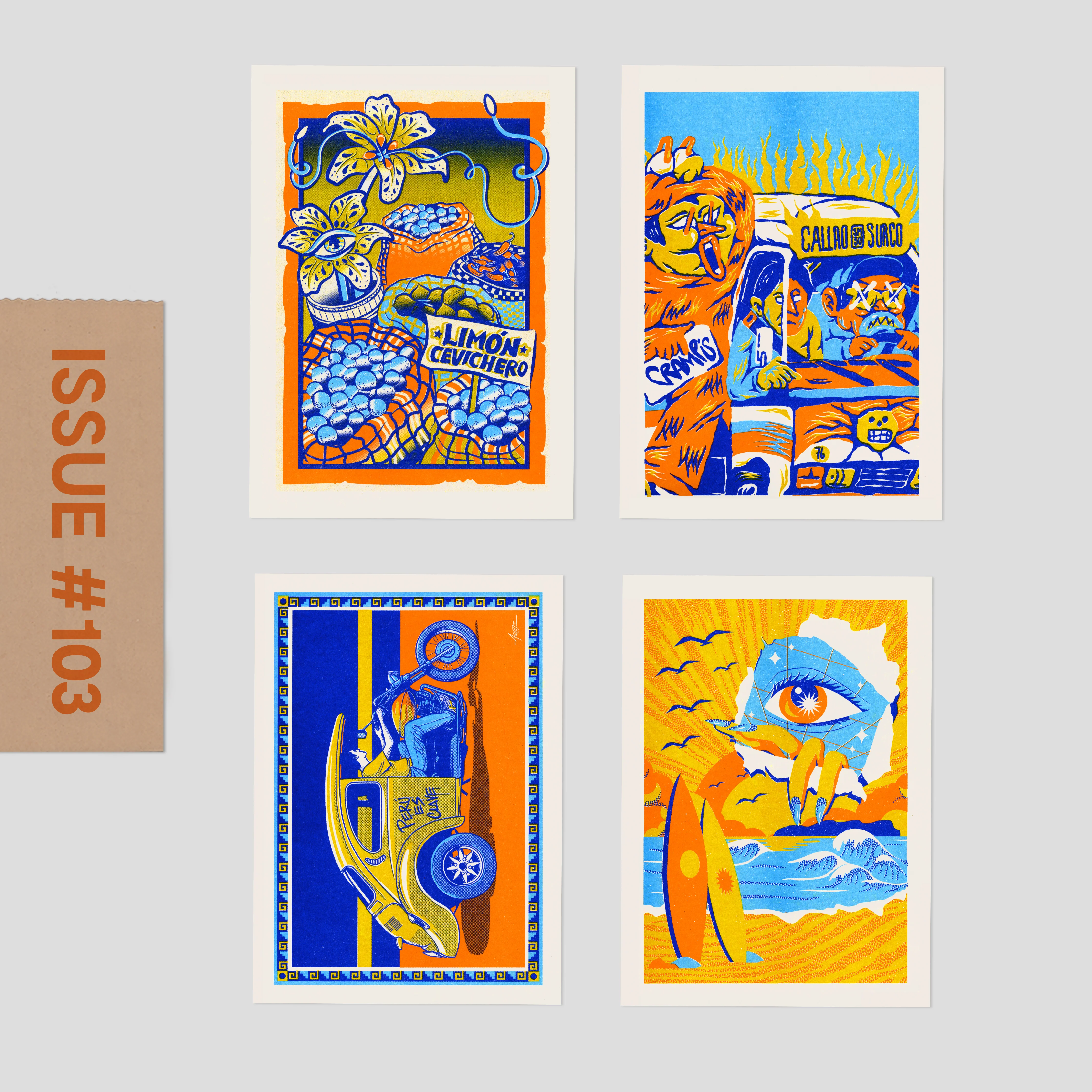 Risograph Postcard Set: Lima - No. 103, RISO CLUB Back Issue - Image 3