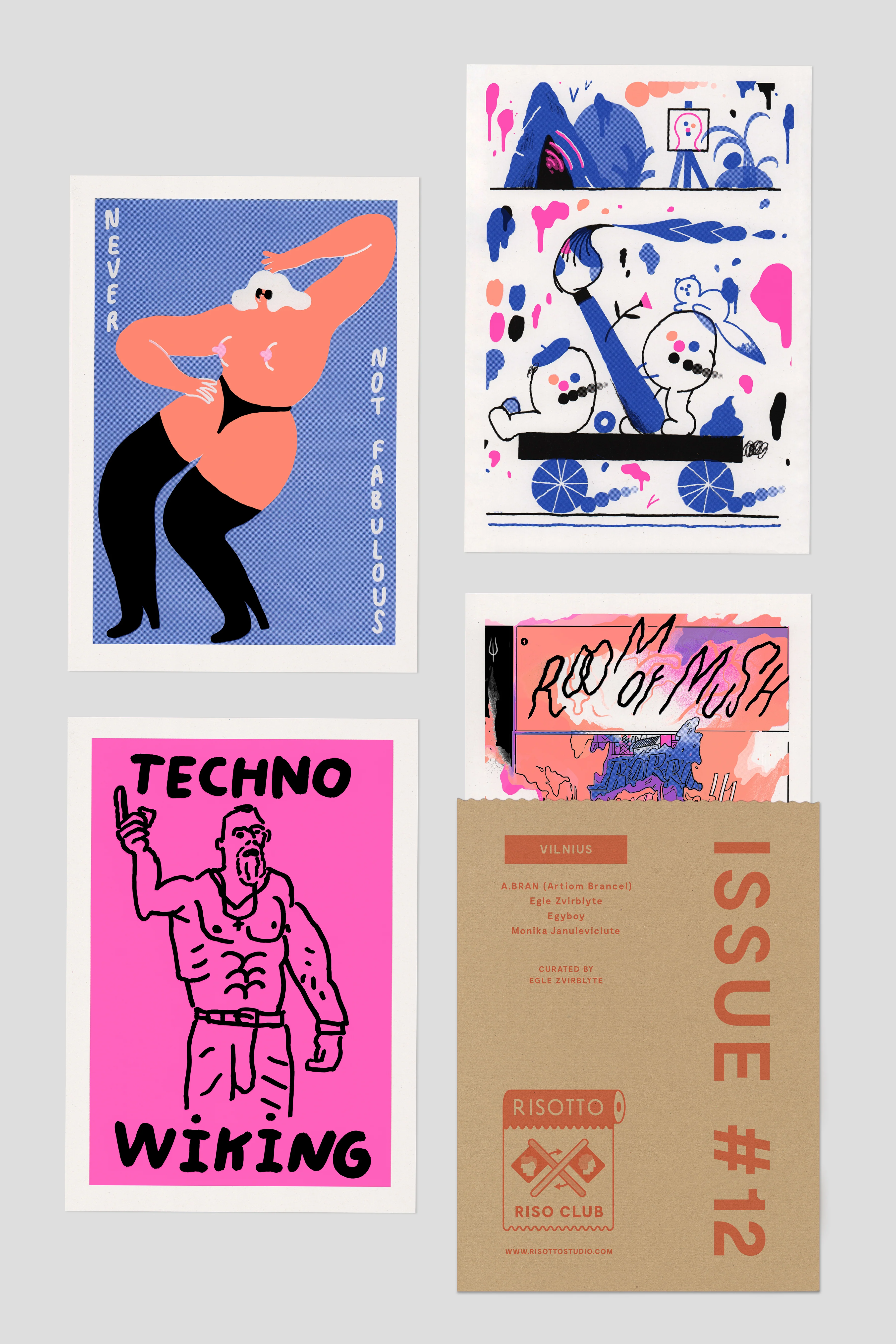 Risograph Postcard Set: Vilnuis - No. 12, RISO CLUB Back Issue