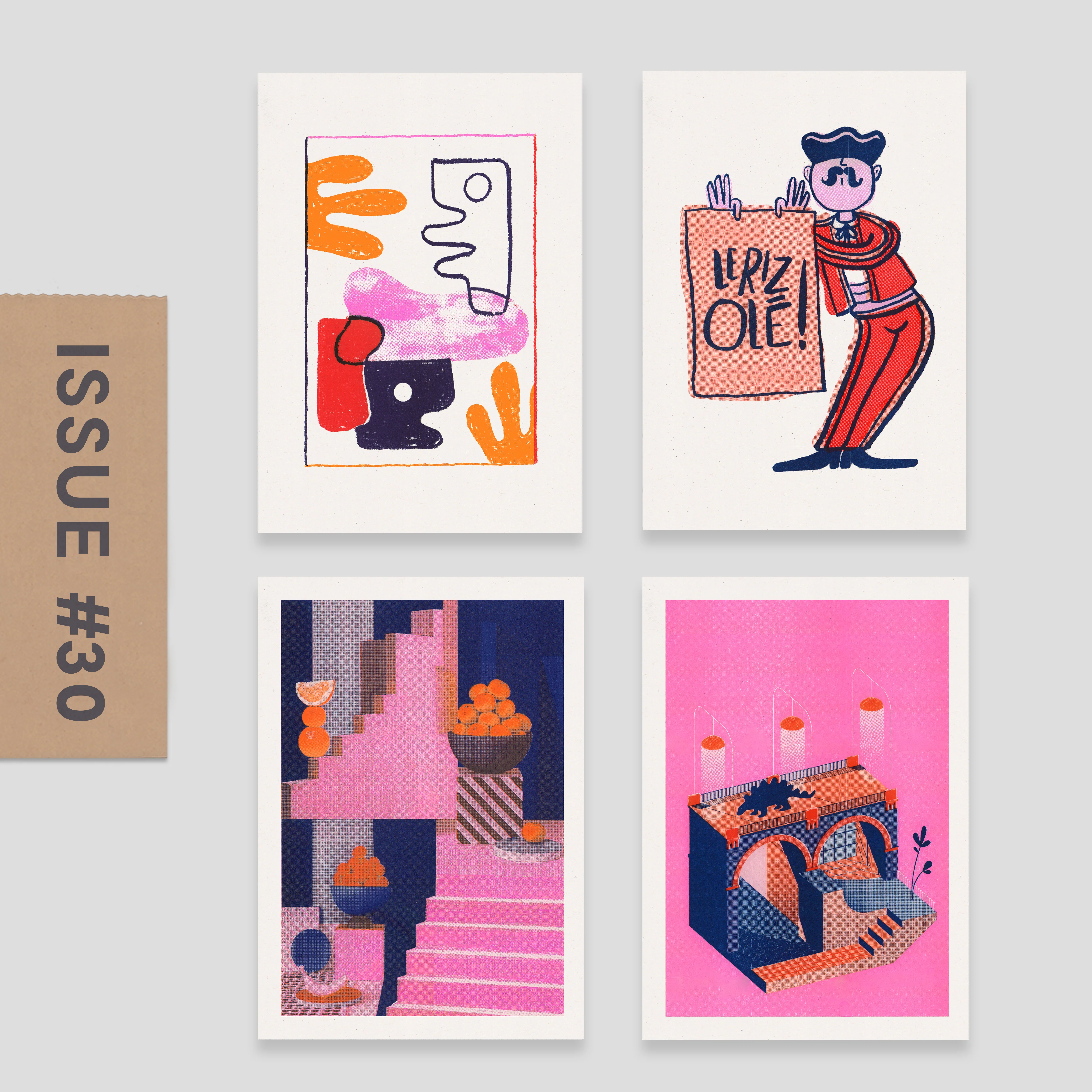 Risograph Postcard Set: Aurillac - No. 30, RISO CLUB Back Issue - Image 3