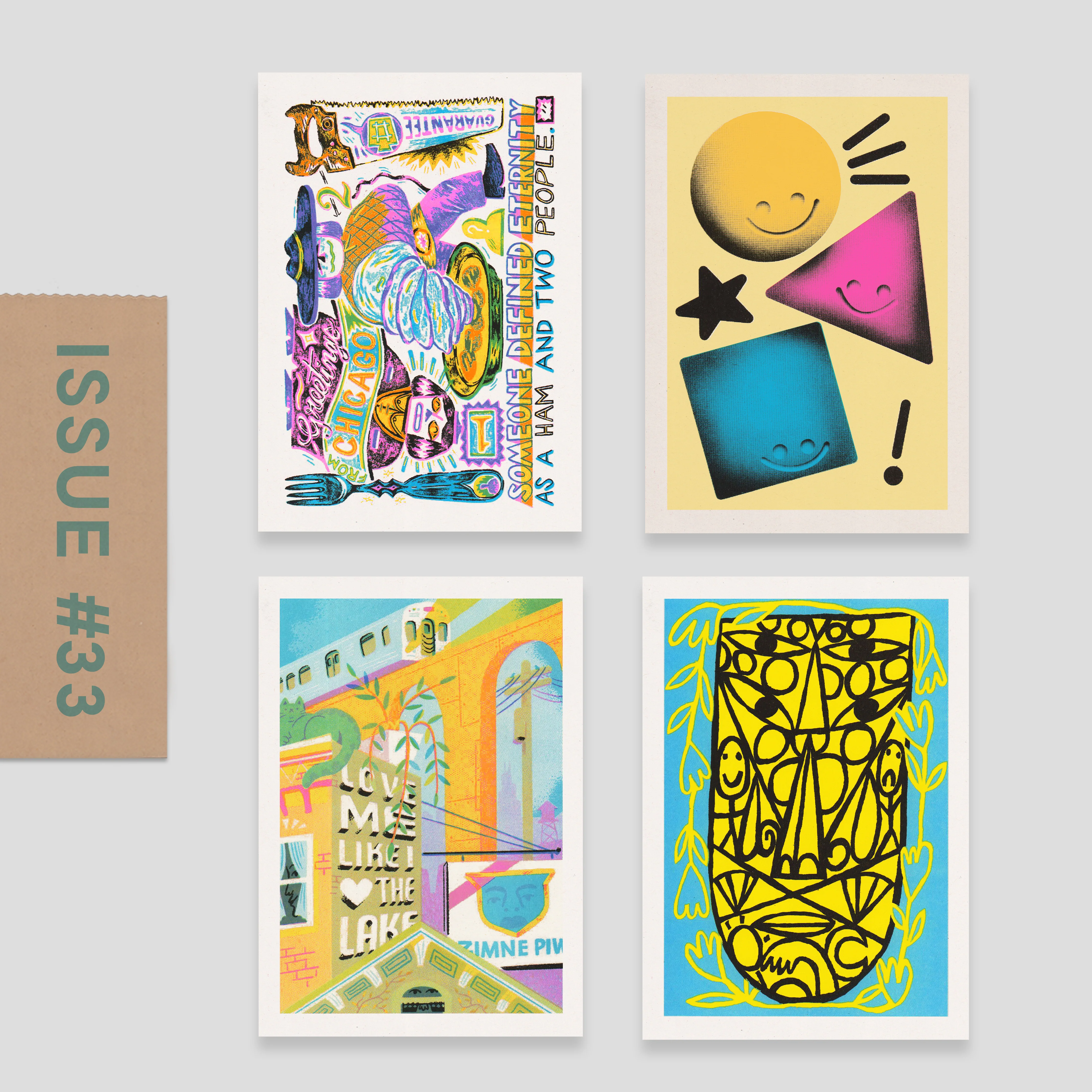 Risograph Postcard Set: Chicago - No. 33, RISO CLUB Back Issue - Image 3