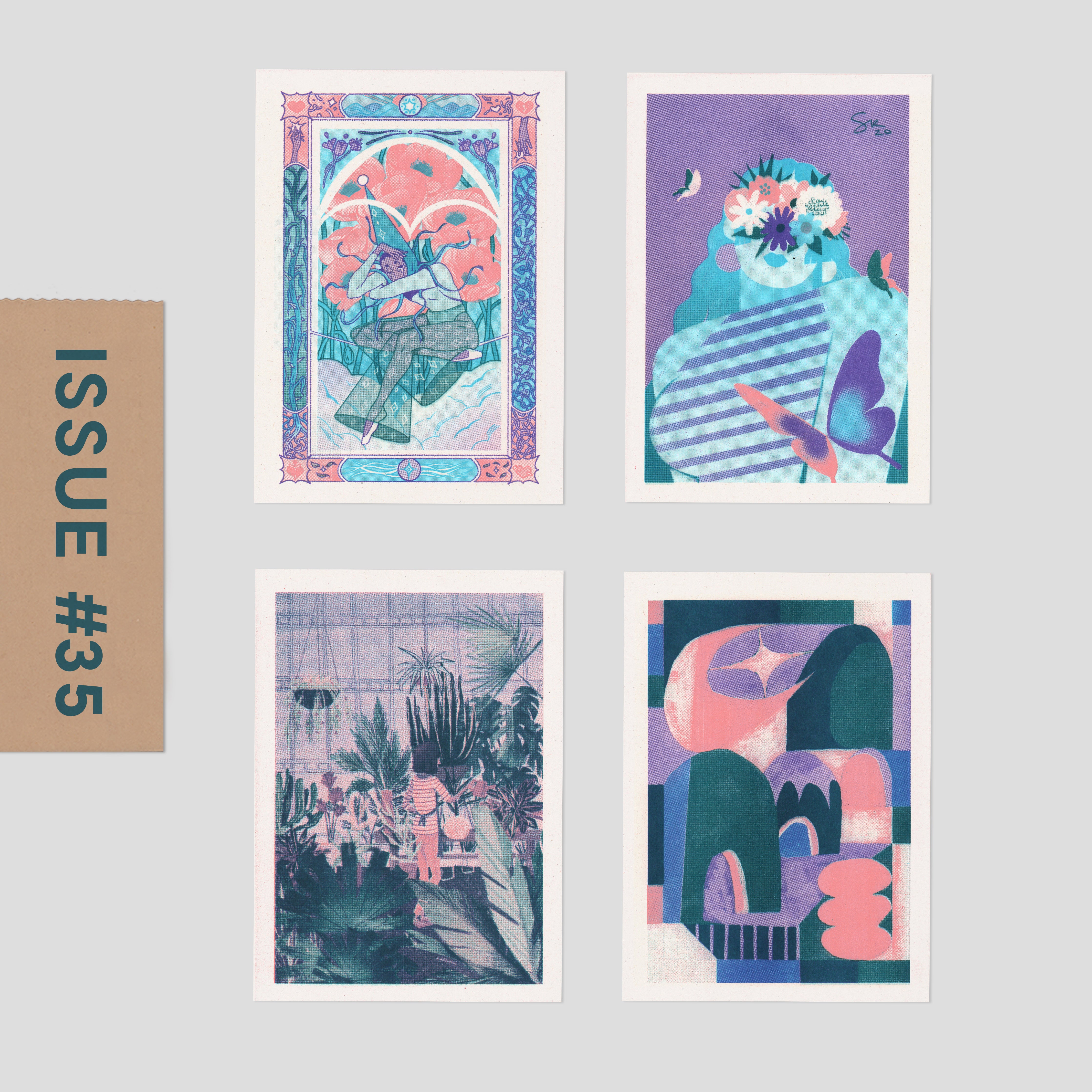 Risograph Postcard Set: Brooklyn - No. 35, RISO CLUB Back Issue - Image 3