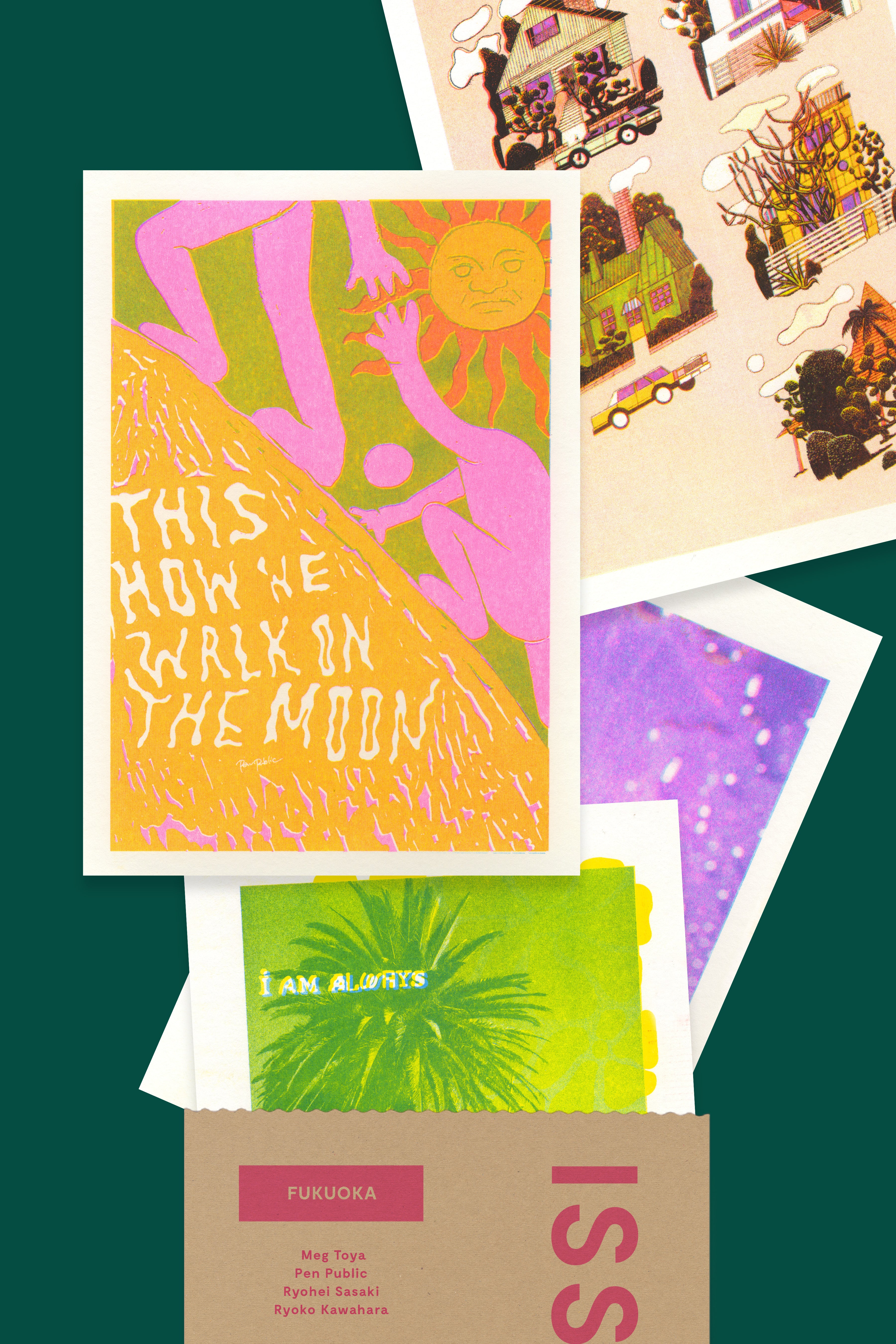 Risograph Postcard Set: Fukuoka - No. 53, RISO CLUB Back Issue - Image 2