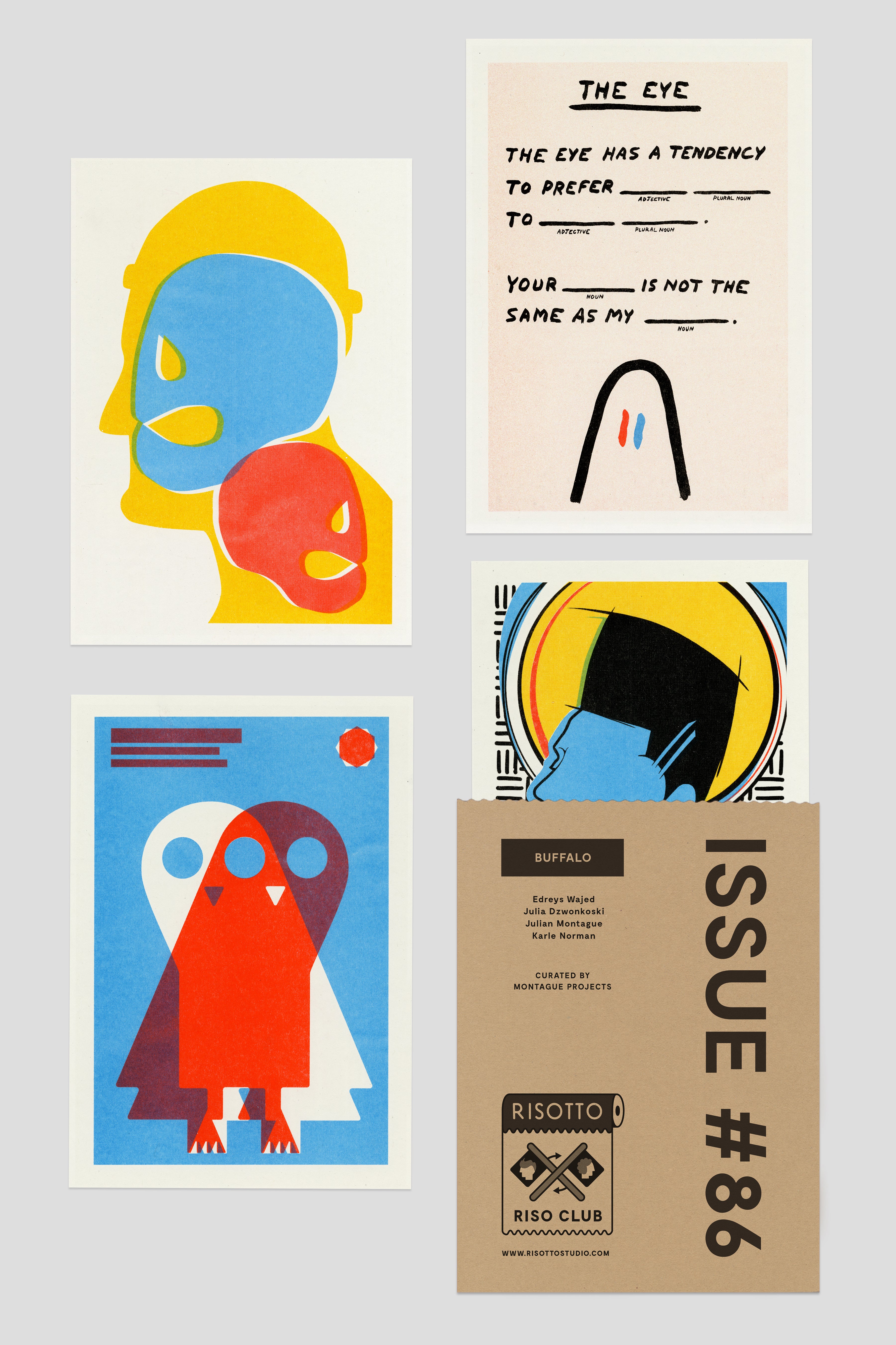 Risograph Postcard Set: Buffalo - No. 86, RISO CLUB Back Issue