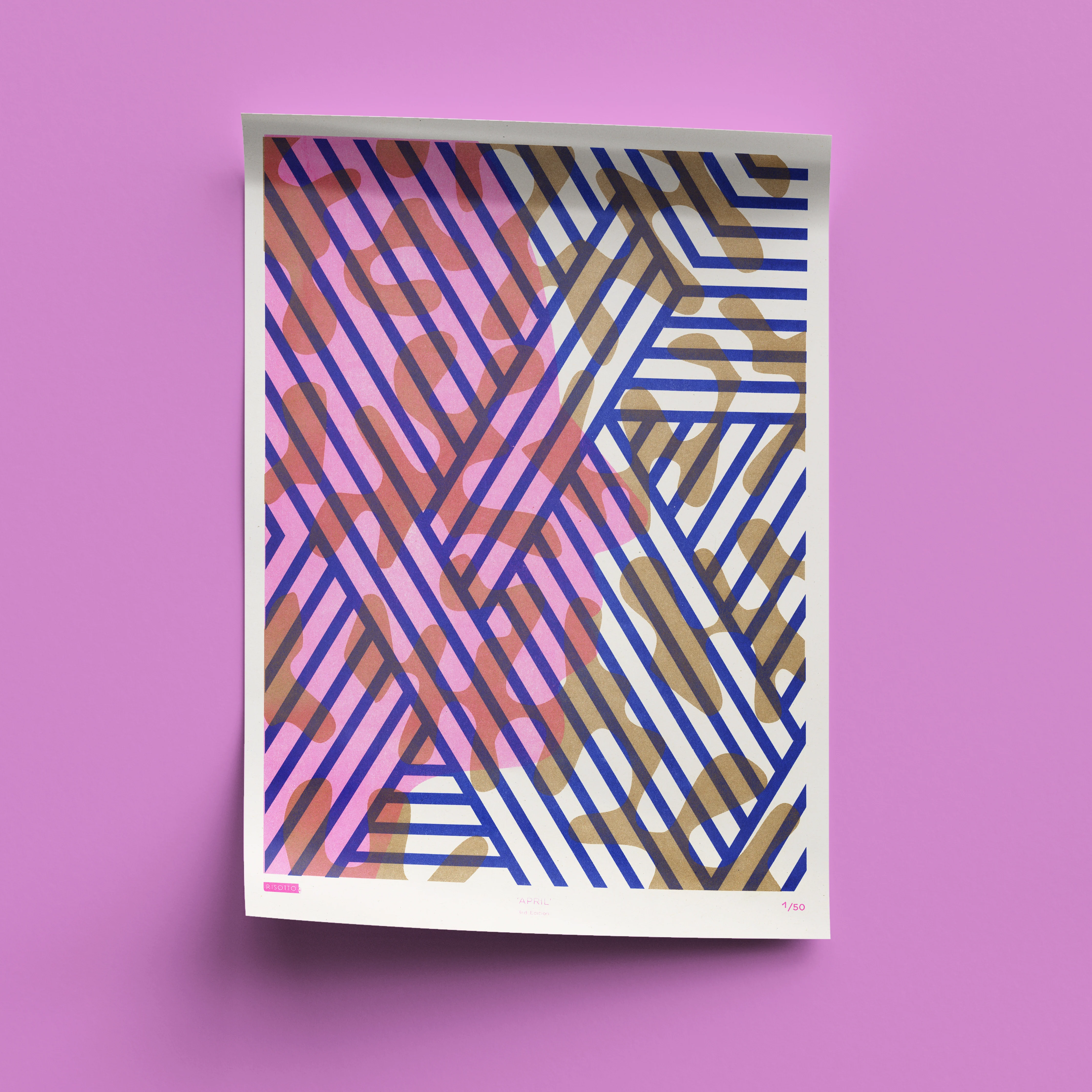 April A3 Risograph Wall Art - Calendar Pattern Print - Image 6