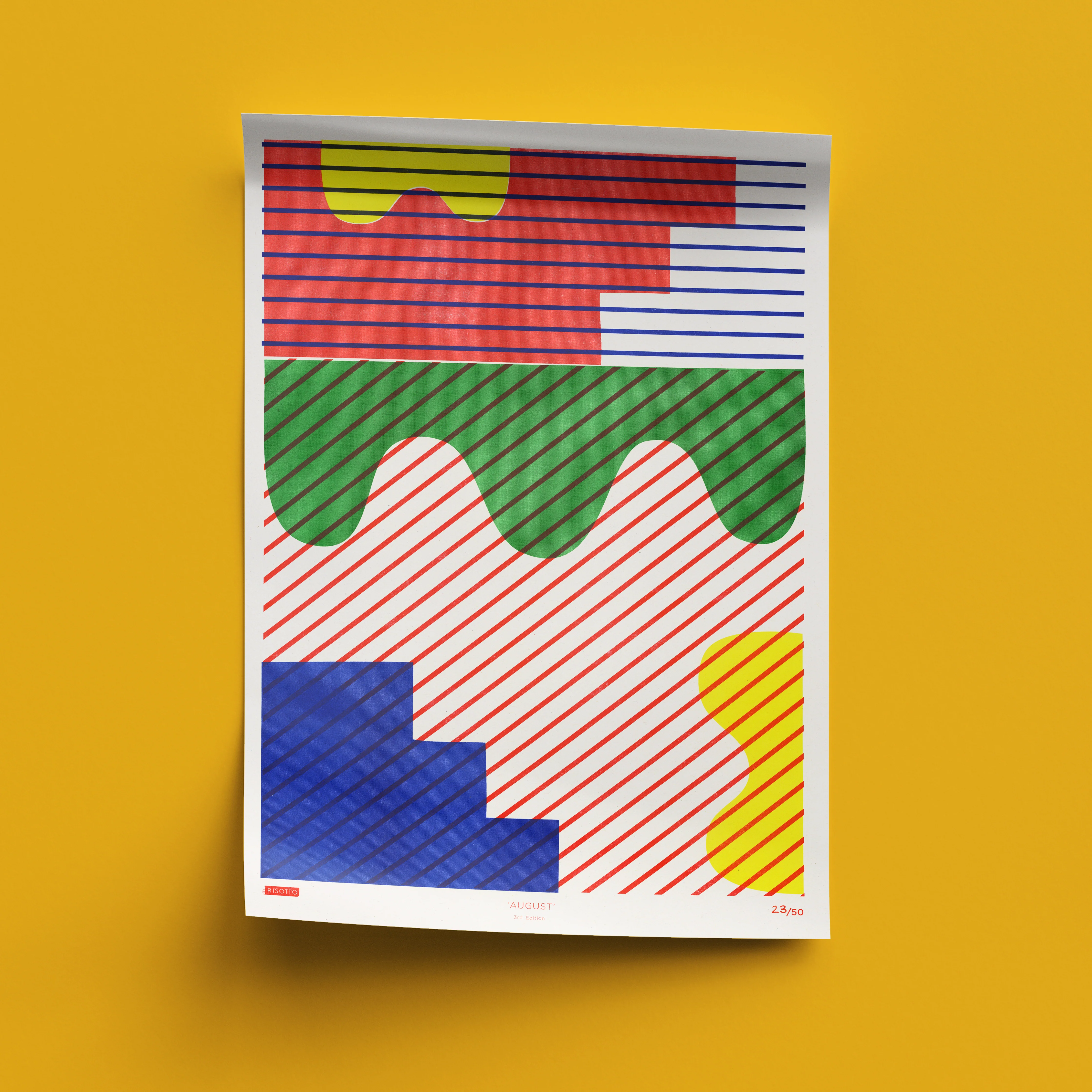 August A3 Risograph Wall Art - Calendar Pattern Print - Image 6