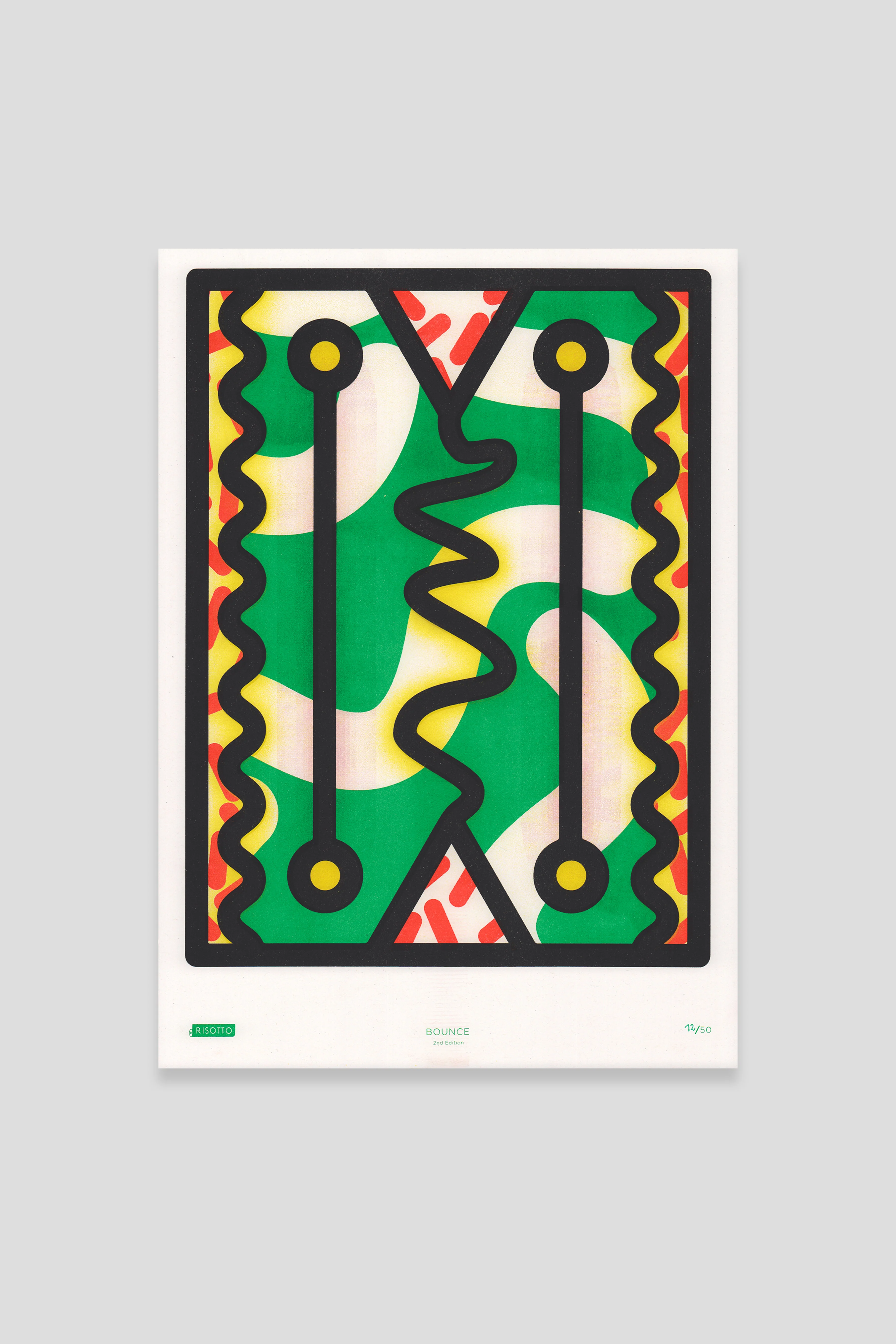 Bounce A3 Risograph Wall Art - Dynamic Graphic Print
