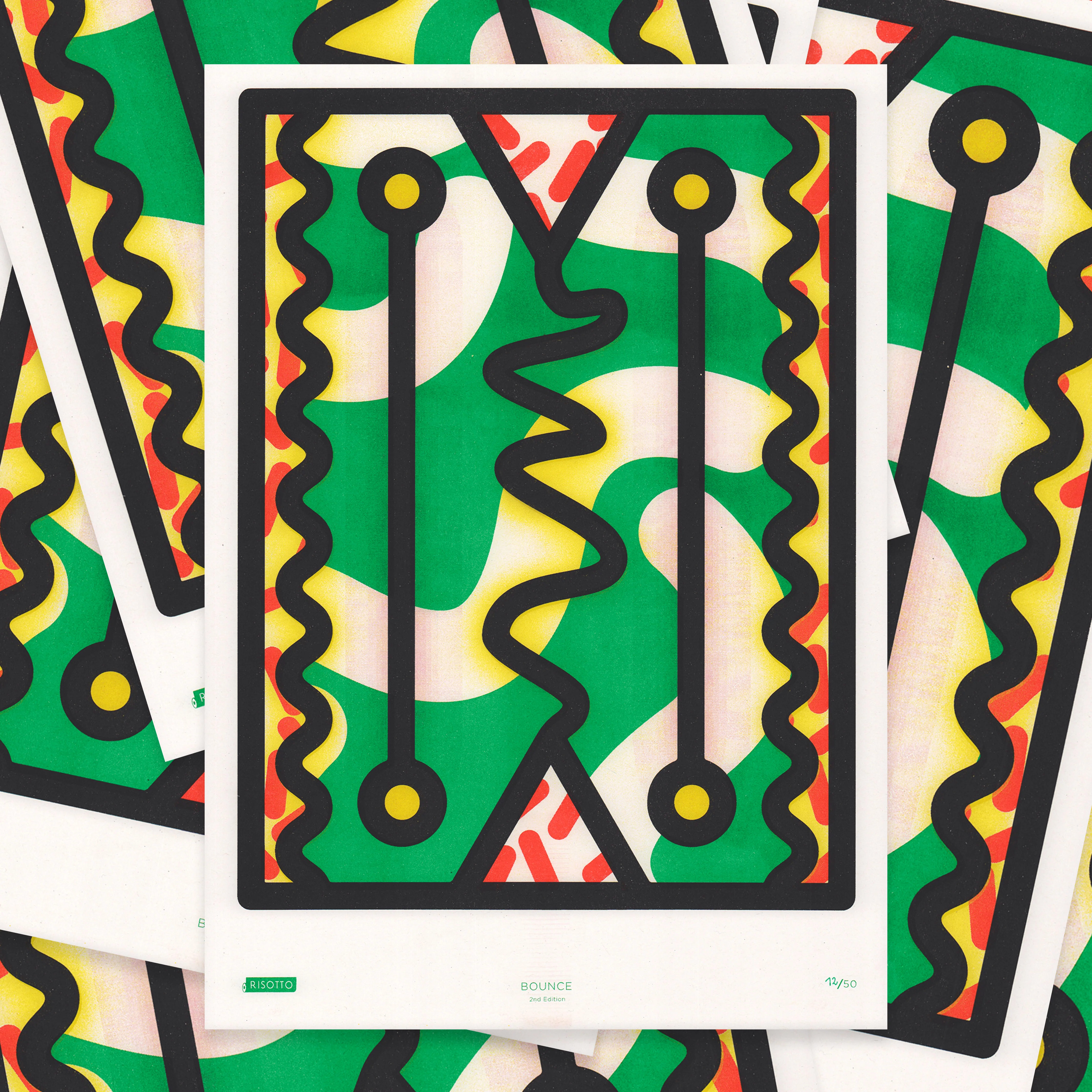 Bounce A3 Risograph Wall Art - Dynamic Graphic Print - Image 4