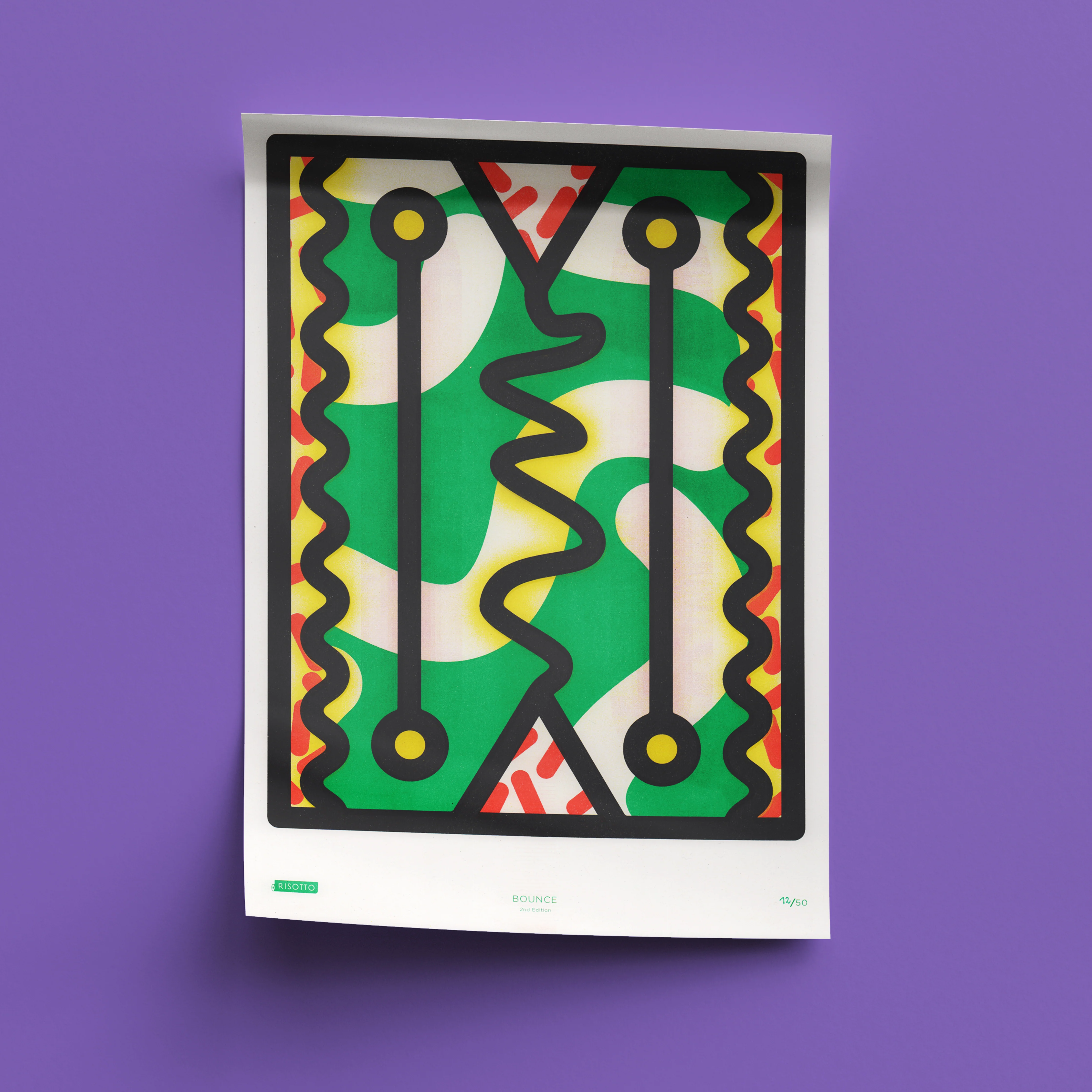 Bounce A3 Risograph Wall Art - Dynamic Graphic Print - Image 6