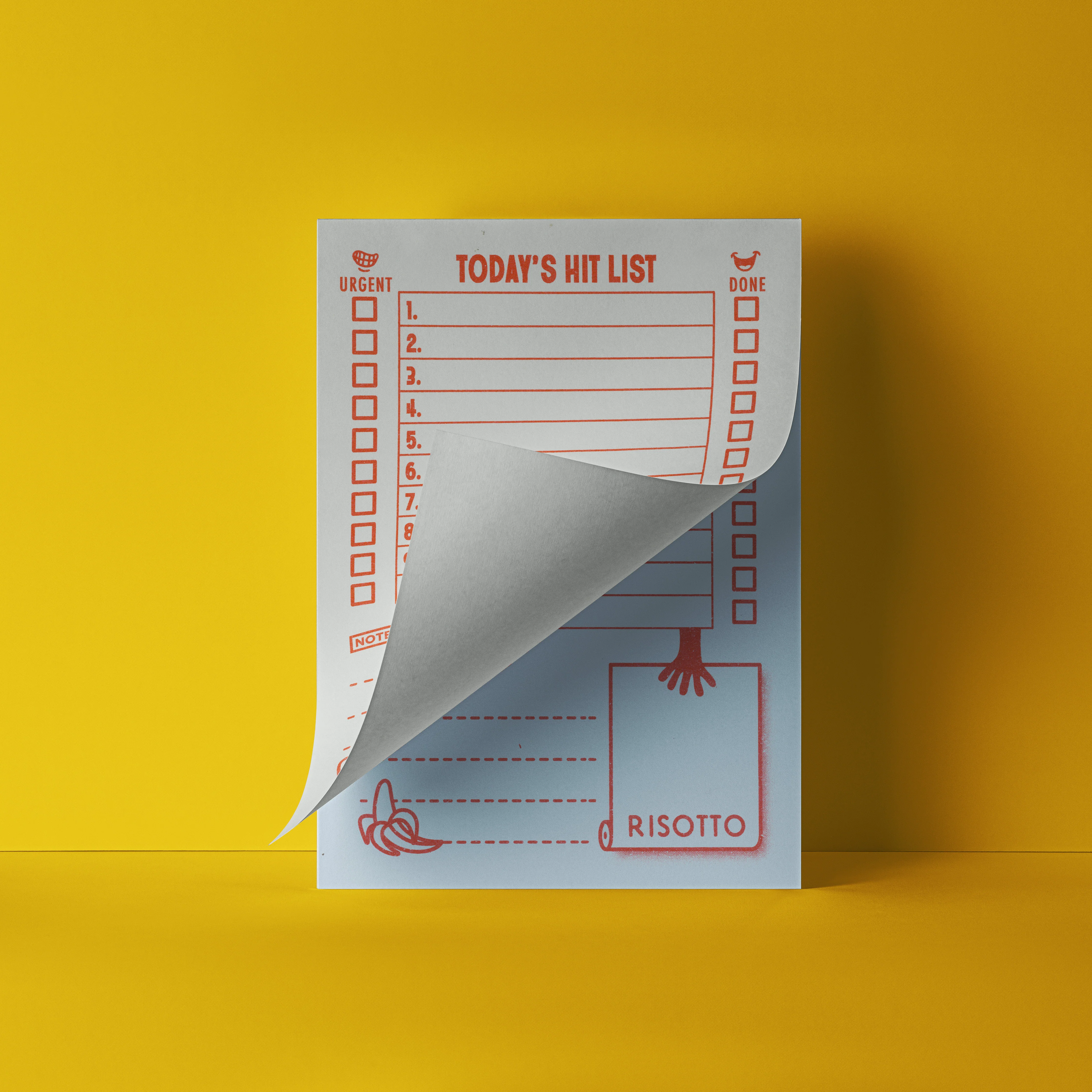 HIT LIST in Two-Tone: Grey+Blue - To Do List Notepad