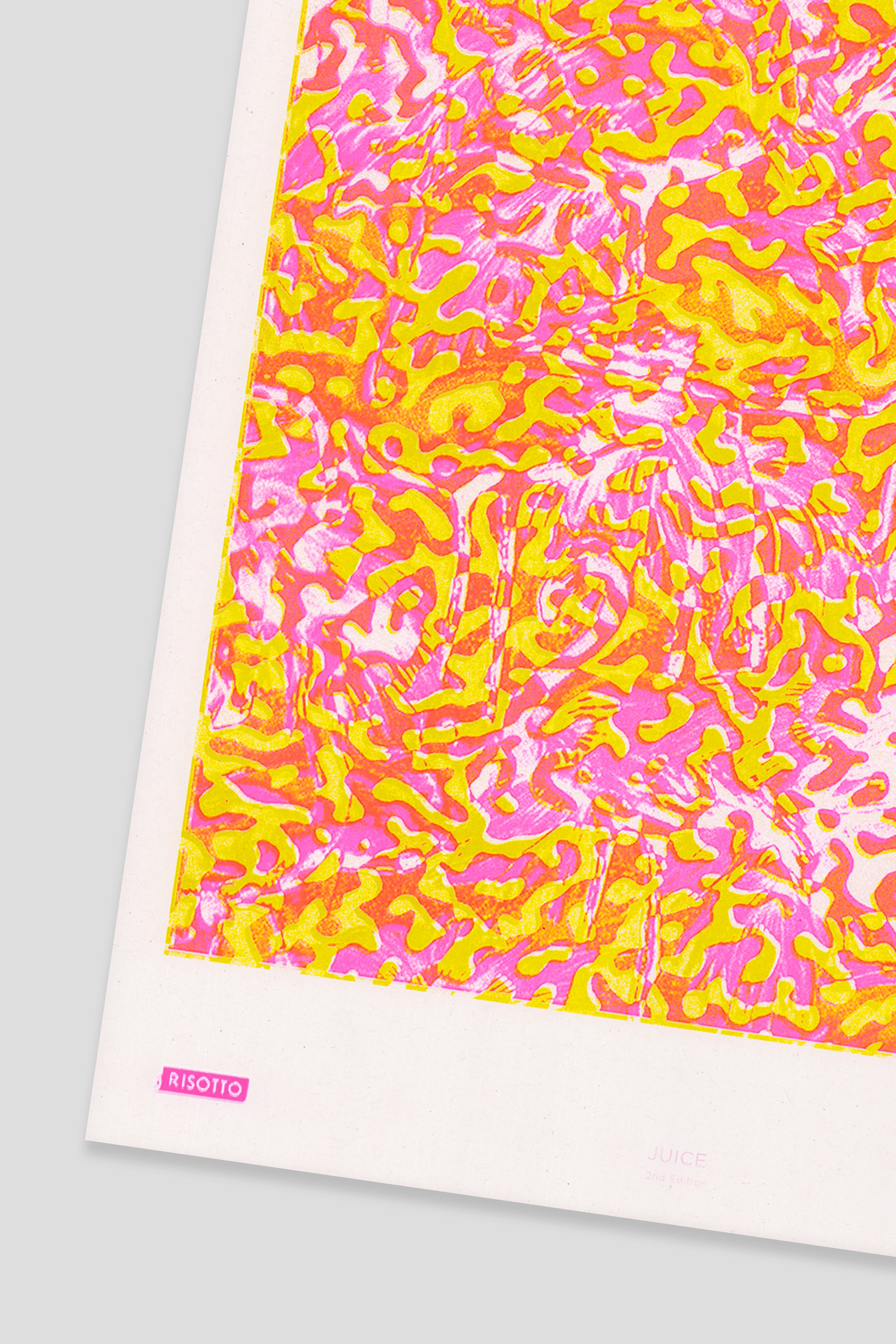 Juice A3 Risograph Wall Art - Vibrant Abstract Print - Image 2