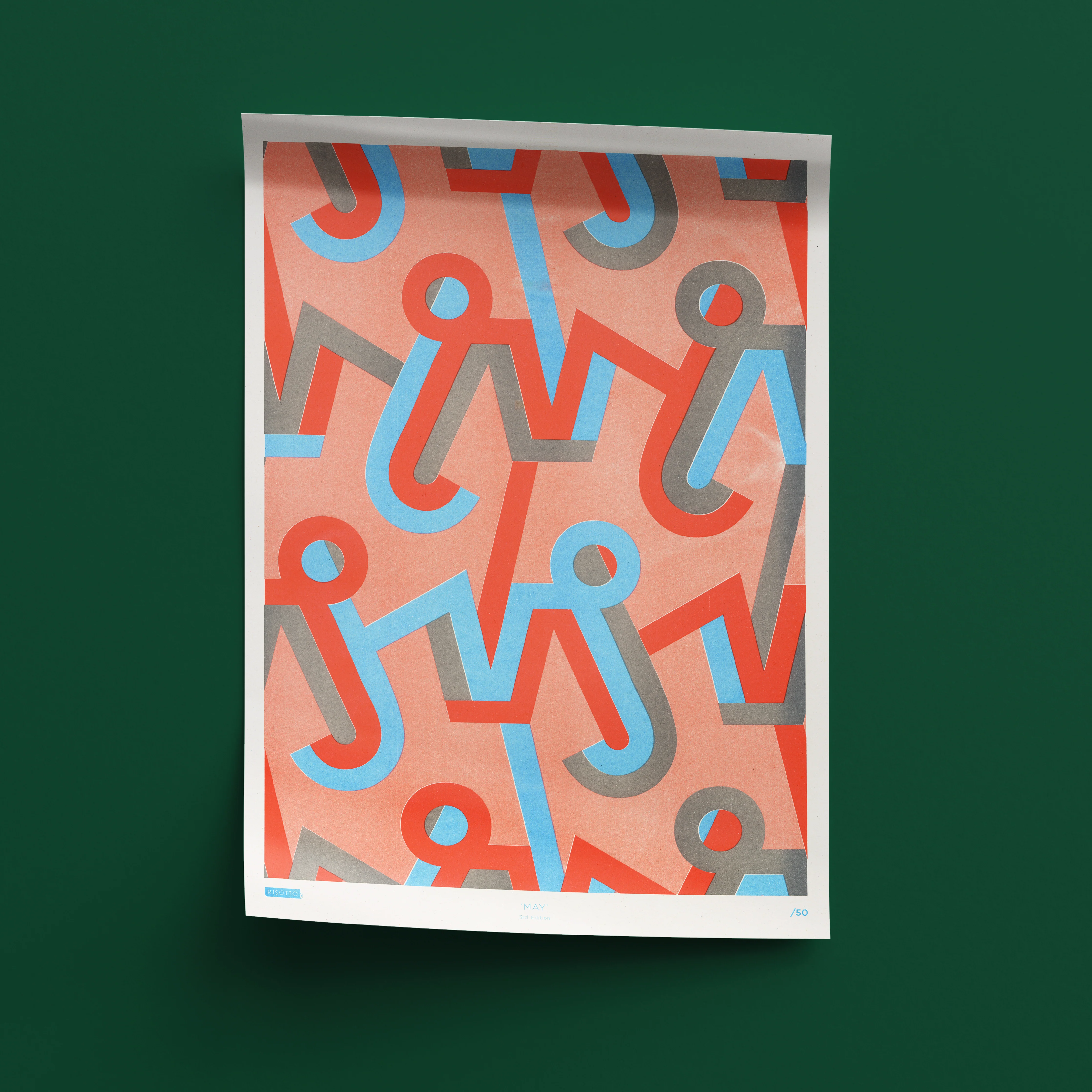 May A3 Risograph Wall Art - Calendar Pattern Print - Image 6