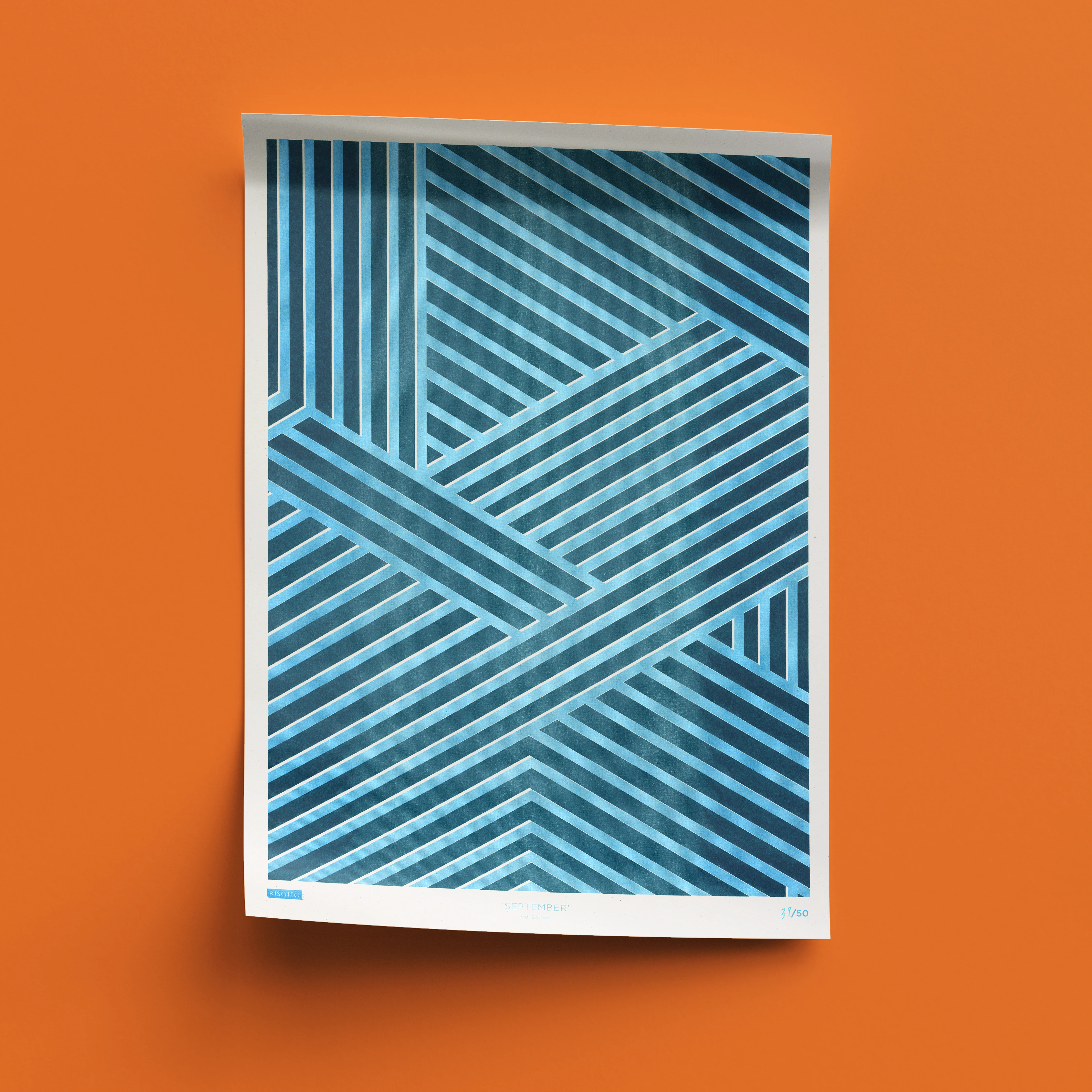 September A3 Risograph Wall Art - Calendar Pattern Print - Image 7
