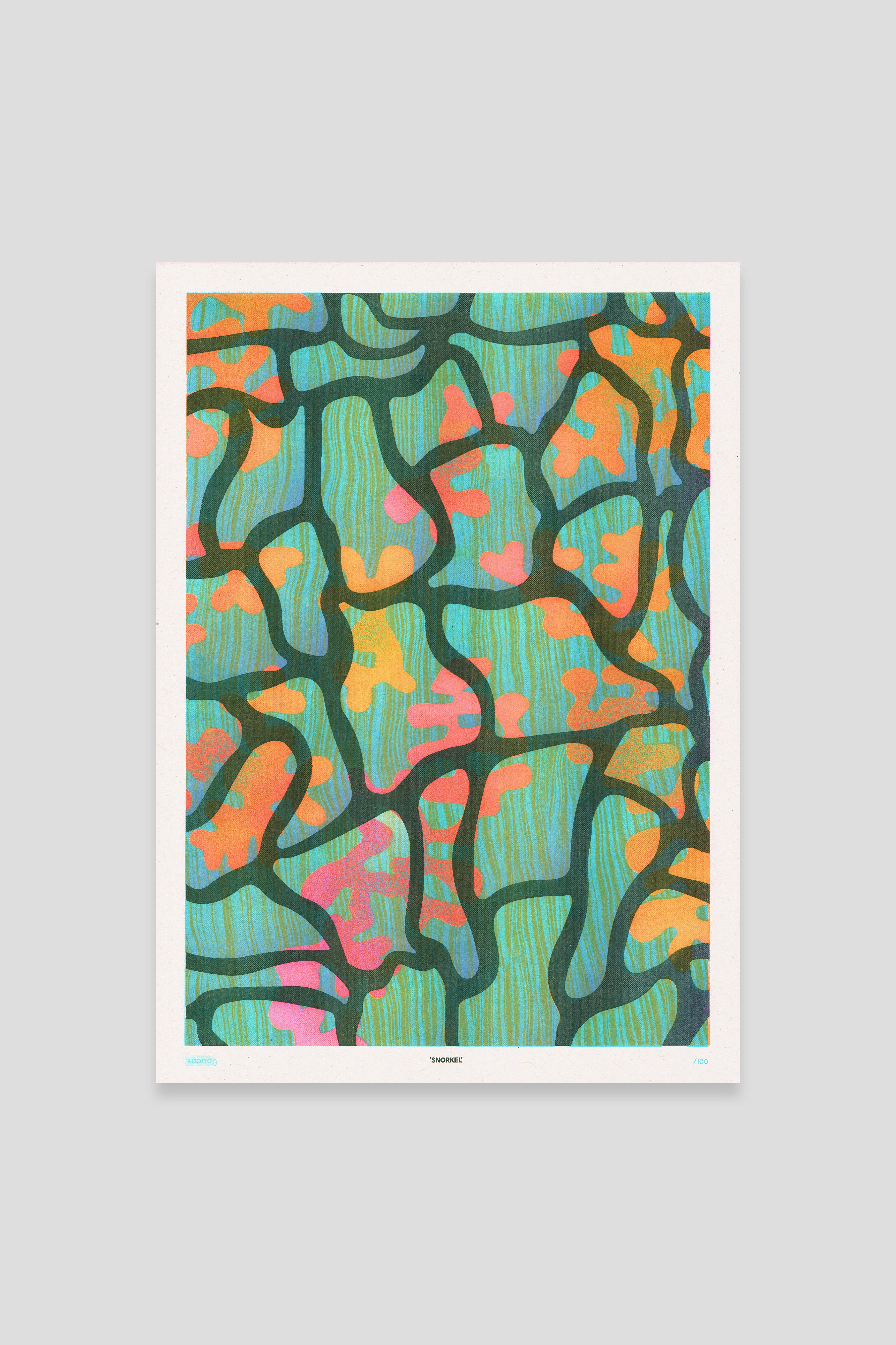 Snorkel A3 Risograph Wall Art - Nature Submerged Print