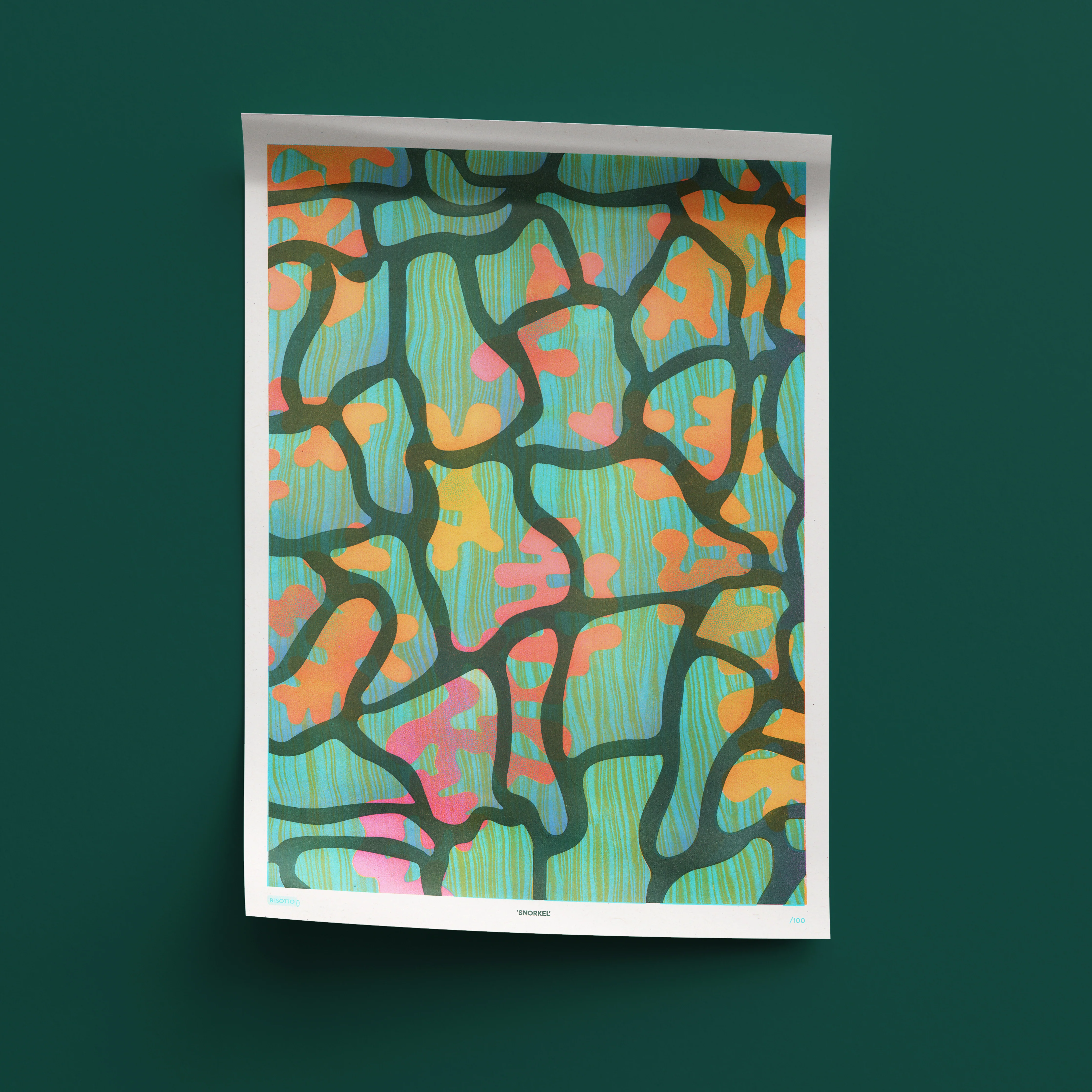 Snorkel A3 Risograph Wall Art - Nature Submerged Print - Image 7