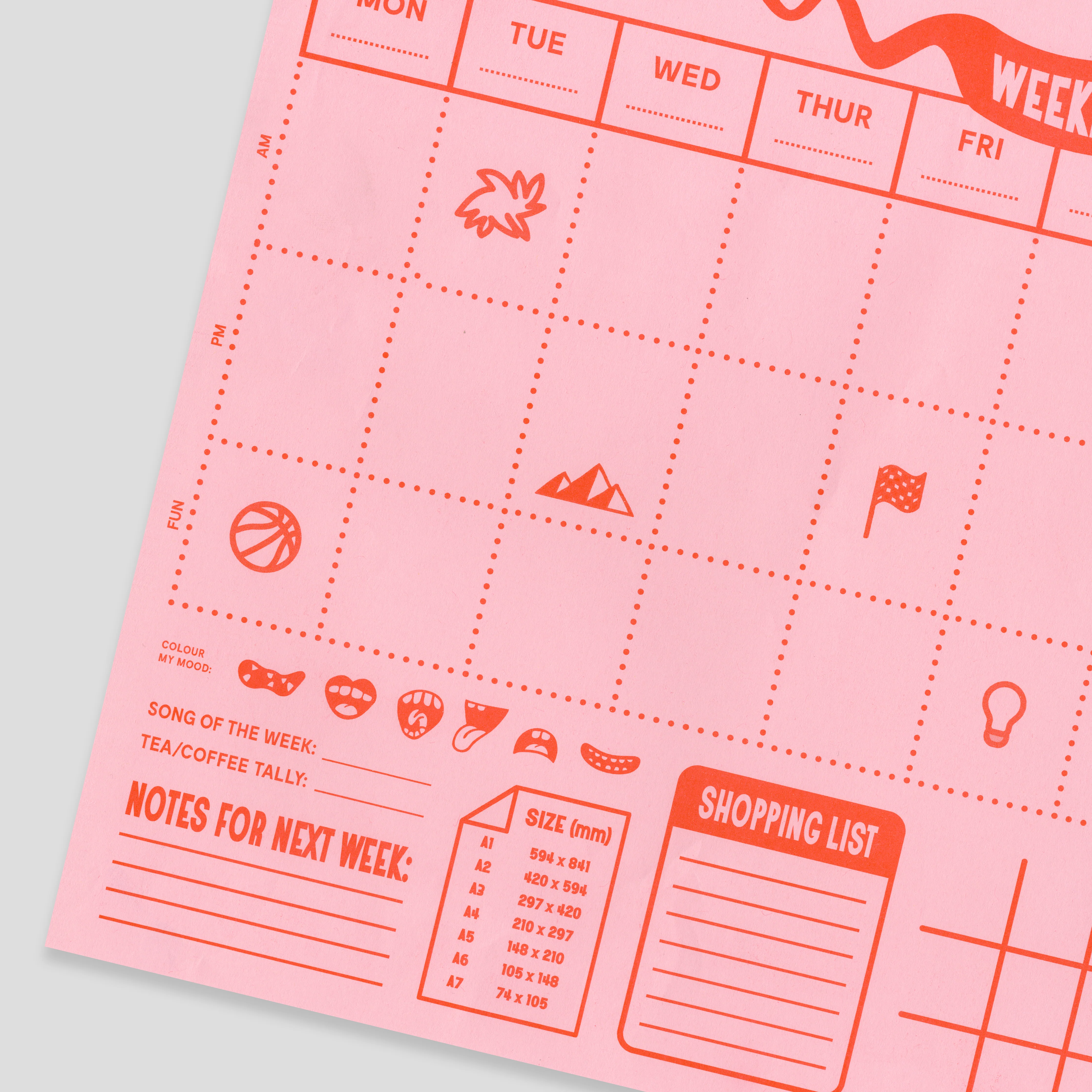 A3 Weekly Desktop Planner: Pink - a Giant & Bright Notepad to plan your days - Image 7