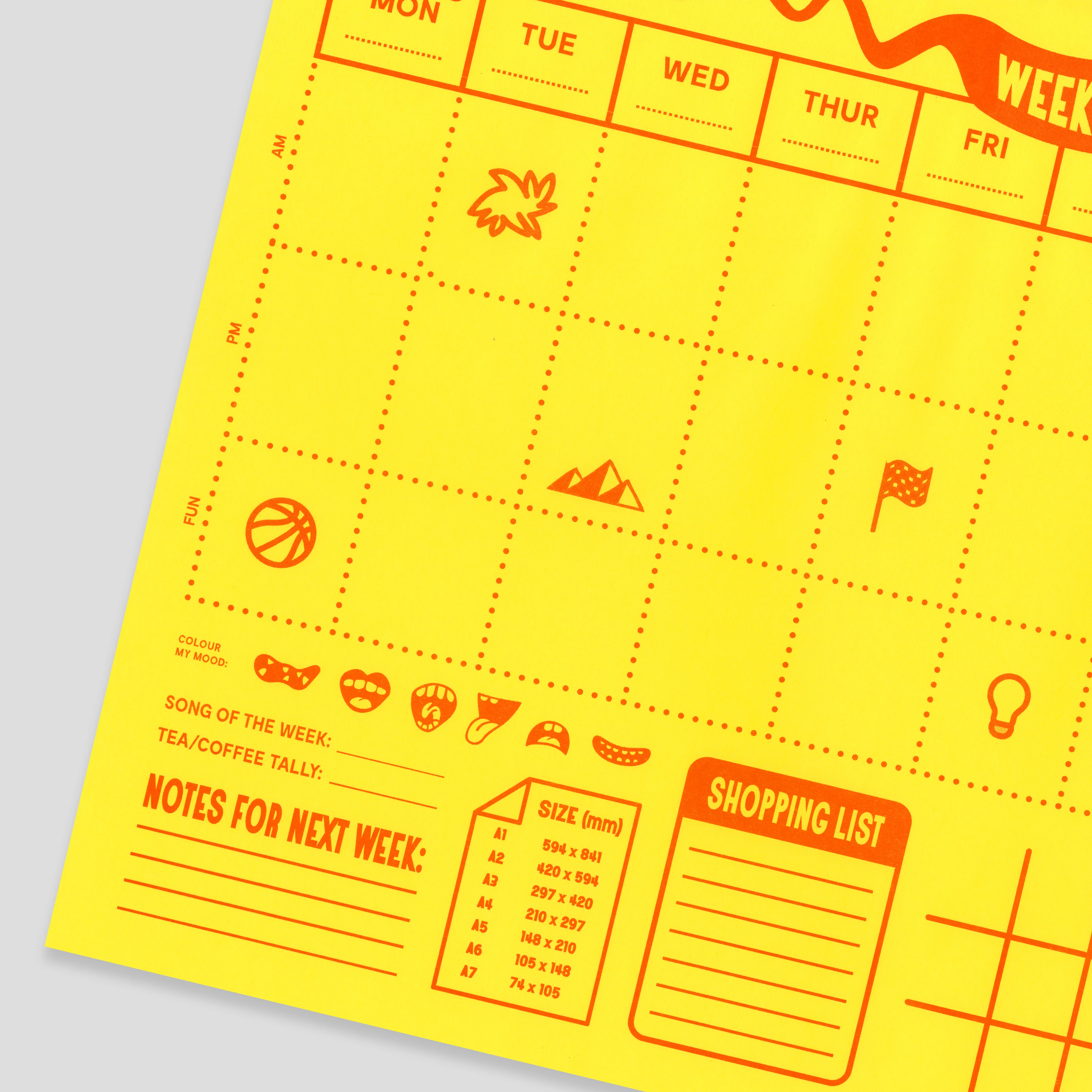 A3 Weekly Desktop Planner: Yellow - a Giant & Bright Notepad to plan your days - Image 7